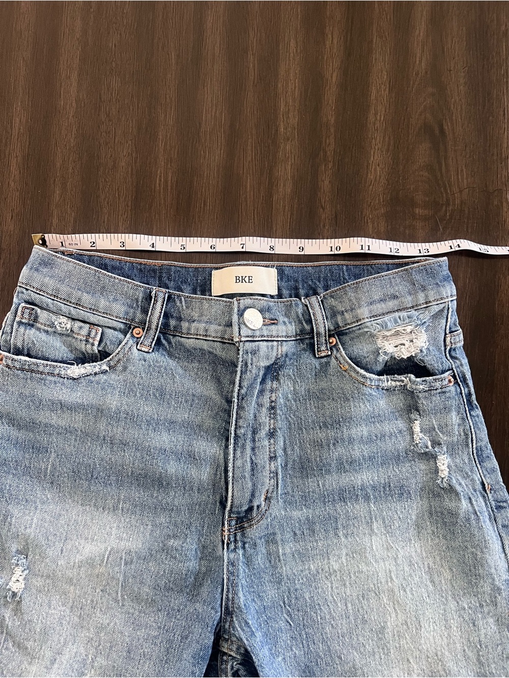 BKE Light Wash Distressed Denim Cutoff Shorts - Picture 2 of 6